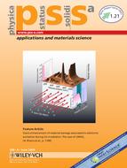 Cover of the journal featuring our work A. Rivera, Phys. Status Solidi A 206(6), 1109–1116 (2009). DOI: 10.1002/pssa.200824409