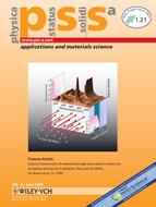 Portada de revista mostrando nuestro trabajo A. Rivera, Phys. Status Solidi A 206(6), 1109–1116 (2009). DOI: 10.1002/pssa.200824409